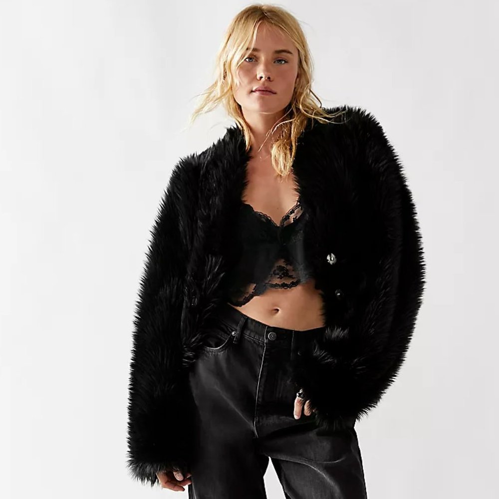 Free People All Night Faux Fur Jacket